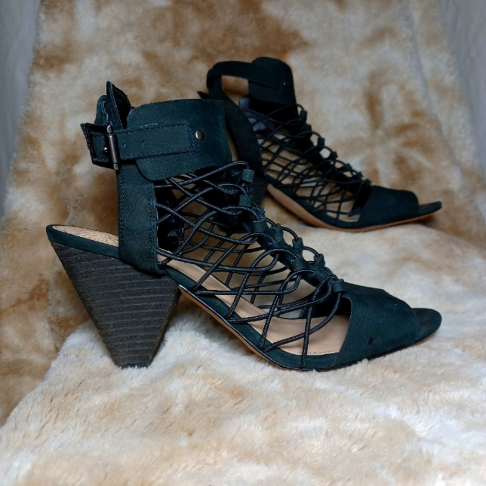 Vince Camuto Black chord/ Leather Sandals, 10